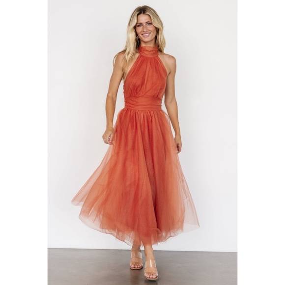 Rust halter dress - Picture 1 of 4